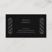 Barber Haircut Minimalist Zwart Grijs Visitekaartje (Achterkant)