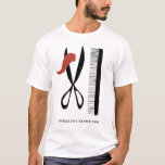 Barber Hairdresser Business T-shirt<br><div class="desc">schaar en kam,  perfect voor kappers,  stylisten of kappers. Originele kunst van Nic Squirrell. Verander de naam en de tekst om aan te passen.</div>