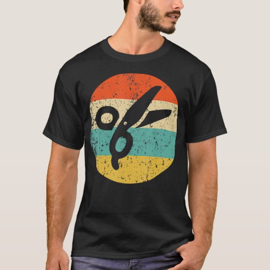 Barber Hairdresser  Retro Scissors T-shirt (Voorkant)