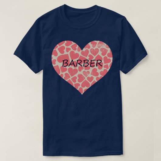 Barber Heart Ik hou van mijn barber T-shirt (Design voorkant)