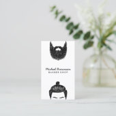 Barber hipster baard snorharen qr code visitekaartje (Staand voorkant)