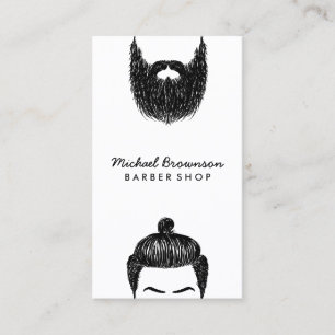 Barber hipster baard snorharen qr code visitekaartje