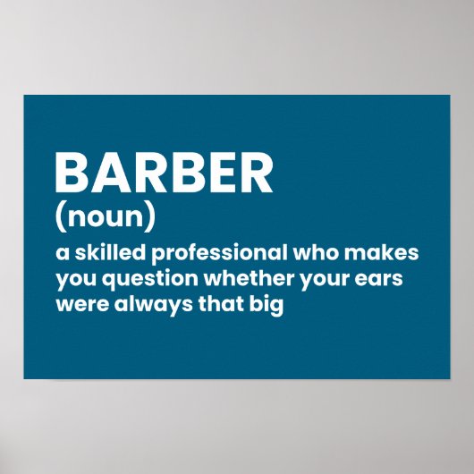 Barber Humor Definition Poster (Voorkant)