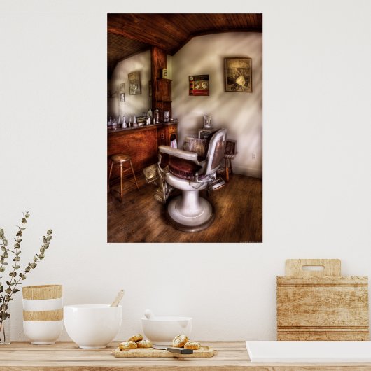 Barber - in de barber - winkel poster (Keuken)