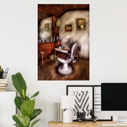 Barber - in de barber - winkel poster (Thuiskantoor)
