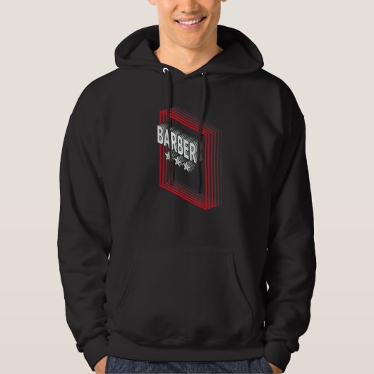 Barber Job Title Appreciation Retro Hoodie (Voorkant)