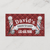 Barber kapperszaak haar stylist modern rood gewatt visitekaartje (Voorkant)