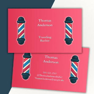 Barber kapsel minimalistische rode rosé visitekaartje