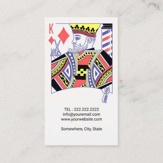Barber King of Diamonds Hair Hairdresser #2 Visitekaartje (Achterkant)