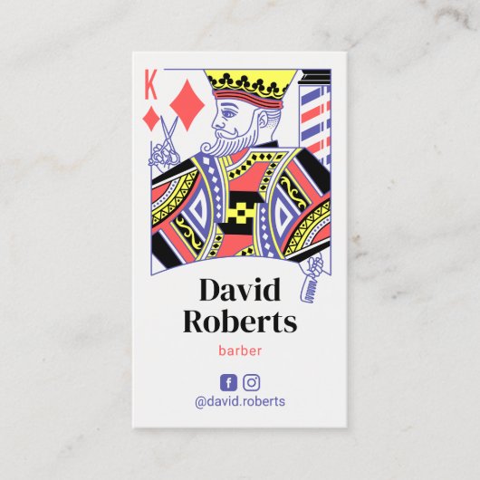 Barber King of Diamonds Hair Hairdresser #2 Visitekaartje (Voorkant)