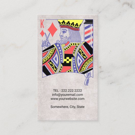  Barber King van Diamonds Hairdresser Hair B Visitekaartje (Achterkant)