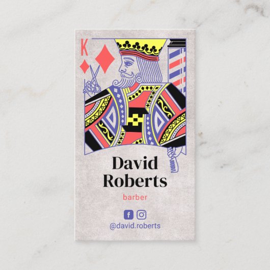  Barber King van Diamonds Hairdresser Hair B Visitekaartje (Voorkant)