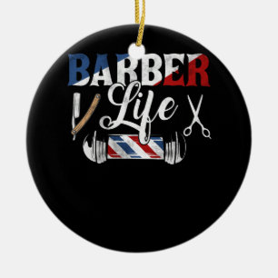 Barber Life Pole Scissors Blade Shop Hairs Keramisch Ornament
