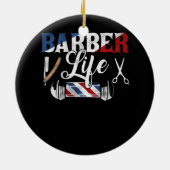 Barber Life Pole Scissors Blade Shop Hairs Keramisch Ornament (Achterkant)