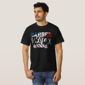 Barber Life Pole Scissors Blade  Shop Hairs T-shirt (Voorkant volledig)