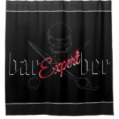 barber logo douchegordijn (Voorkant)