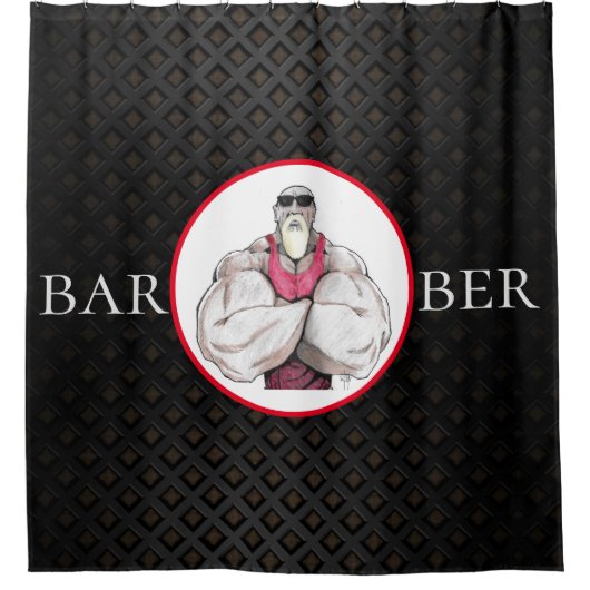 Barber logo douchegordijn (Voorkant)