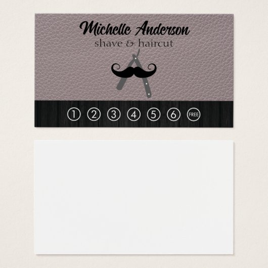 Barber Logo | Leder Visitekaartje (Voorkant /achterkant)