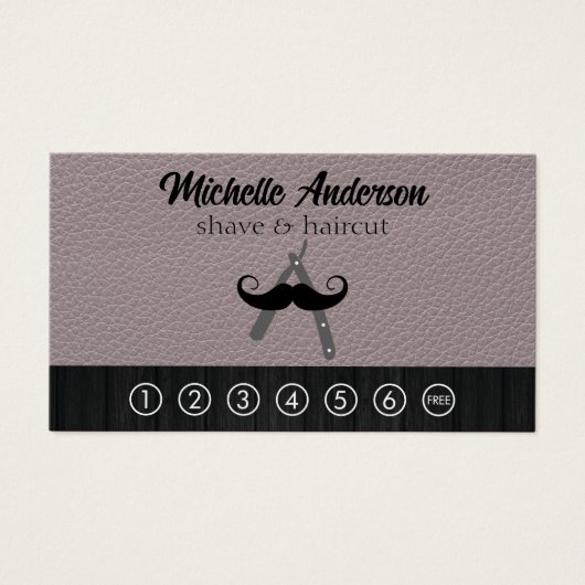 Barber Logo | Leder Visitekaartje (Voorkant)