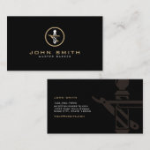 Barber-Logo met rechte stok en Barber-pool Visitekaartje (Voorkant / Achterkant)