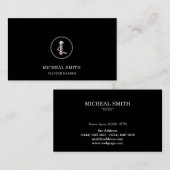 Barber-Logo met rechte stok en Barber-pool Visitekaartje (Voorkant / Achterkant)