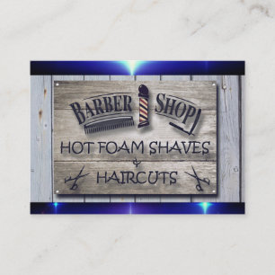 Barber Logo- Sign Popping Blue Trim Visitekaartje