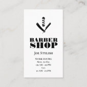 Barber logo zwart-wit visitekaartje (Voorkant)