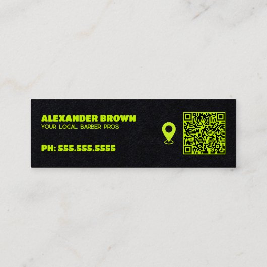 Barber Maps Custom QR Mini Visitekaartje (Achterkant)