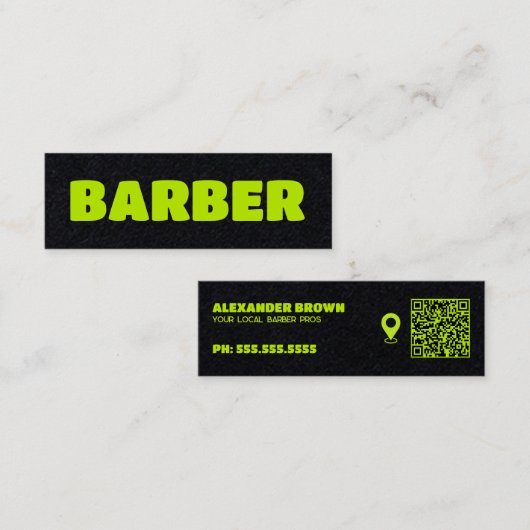 Barber Maps Custom QR Mini Visitekaartje (Voorkant / Achterkant)