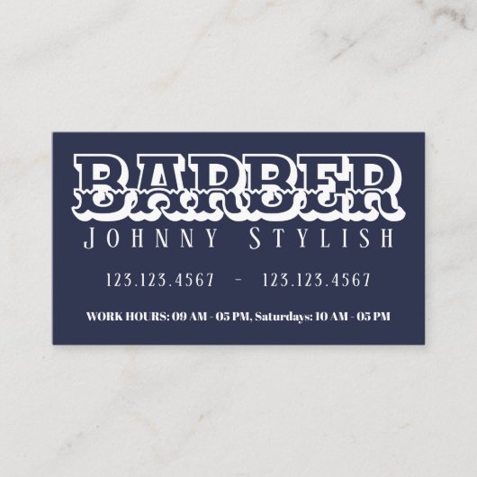 barber met dubbeltoon visitekaartje (Voorkant)