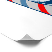 Barber met poolhaarklem en schaar retro poster (Hoek)