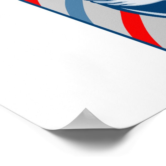 Barber met poolhaarklem en schaar retro poster (Hoek)