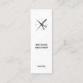 Barber-minimalistische verticale schaar Comb Mini Visitekaartje (Voorkant)