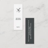 Barber-minimalistische verticale schaar Comb Mini Visitekaartje (Voorkant / Achterkant)