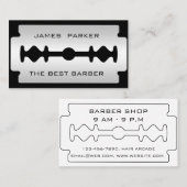 Barber Modern Razor Blade Logo Hair Stylist Visitekaartje (Voorkant / Achterkant)