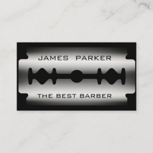 Barber Modern Razor Blade Salon Hair Stylist Visitekaartje