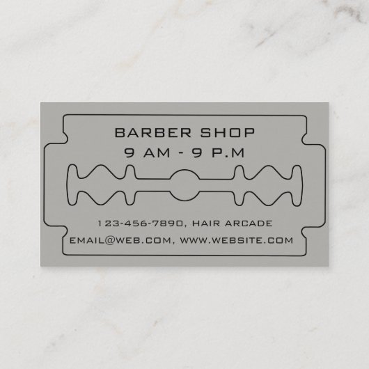 Barber Modern Razor Blade Salon Hair Stylist Visitekaartje (Achterkant)