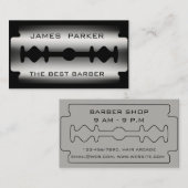 Barber Modern Razor Blade Salon Hair Stylist Visitekaartje (Voorkant / Achterkant)