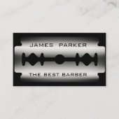Barber Modern Razor Blade Salon Hair Stylist Visitekaartje (Voorkant)