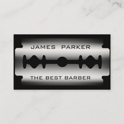 Barber Modern Razor Blade Salon Hair Stylist Visitekaartje (Voorkant)