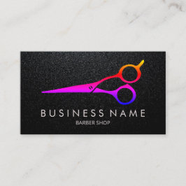 Barber Moderne Kleurrijke Schaar Haarstylist Visitekaartje