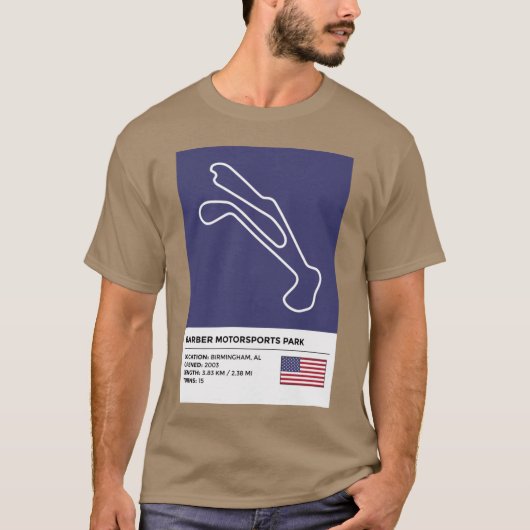 Barber Motorsports Park info T-shirt (Voorkant)