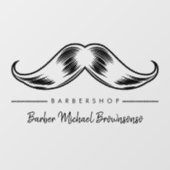 Barber Mustache Logo Simple Raamsticker (Vel)