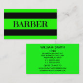 Barber Neon Green Visitekaartje (Voorkant / Achterkant)