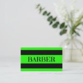 Barber Neon Green Visitekaartje (Staand voorkant)