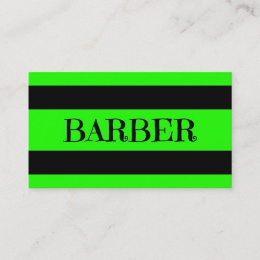 Barber Neon Green Visitekaartje (Voorkant)