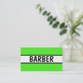 Barber Neon Green Visitekaartje (Staand voorkant)