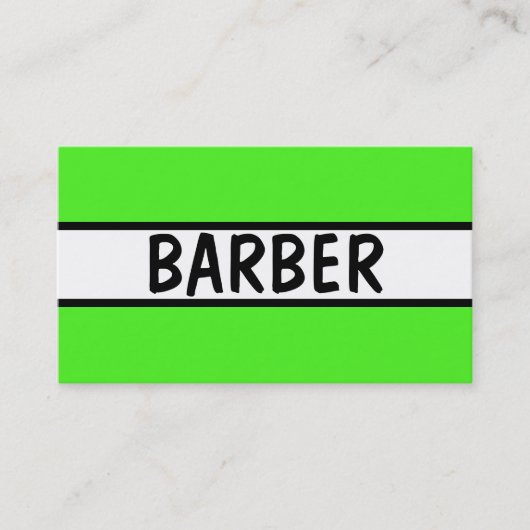 Barber Neon Green Visitekaartje (Voorkant)