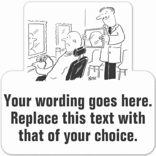 Barber of Mannen Hairdresser Promotional Promotion Sticker (Voorkant)