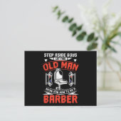 Barber Old Man Briefkaart (Staand voorkant)